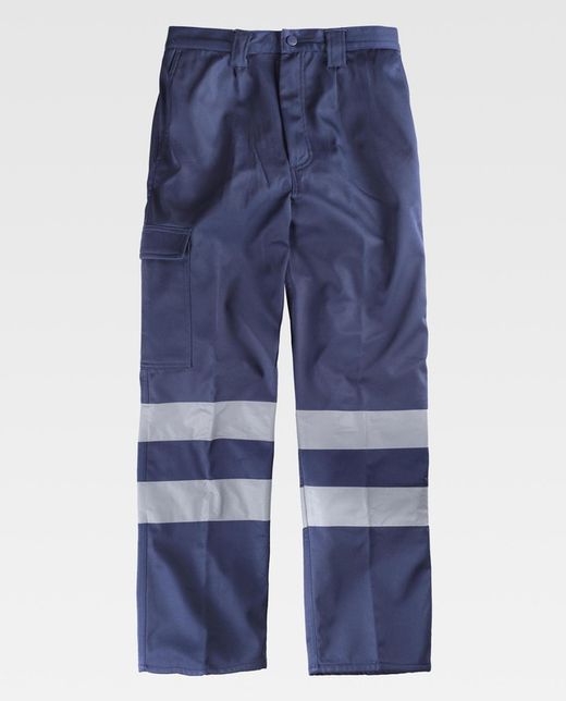 Multi-Pocket-Hose mit Fleece-Stoff innen, 2 reflektierende Bänder Navy