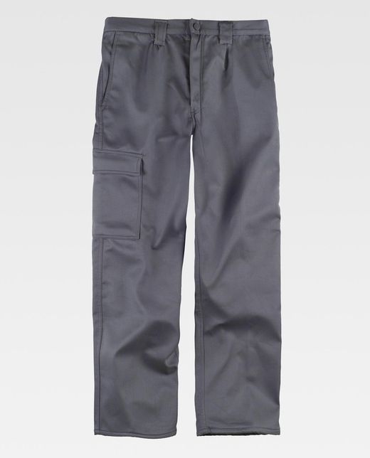 Pantalón multibolsos con tejido polar en interior Gris