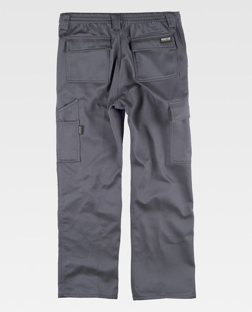Pantalón multibolsos con tejido polar en interior Gris