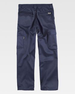 Multi-pocket trousers with fleece fabric in Navy interior