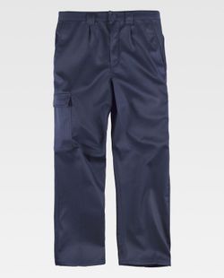 Multi-pocket trousers with fleece fabric in Navy interior