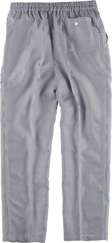 Pantalón pata de gallo cintura elástica con bragueta y botón Blanco / Negro