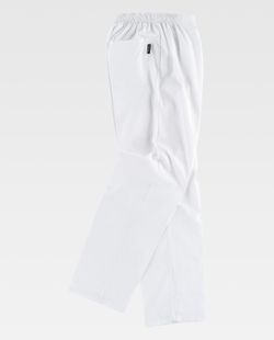 Damenhose mit elastischer Taille, Reißverschluss, ohne Taschen, 100% Cotton White