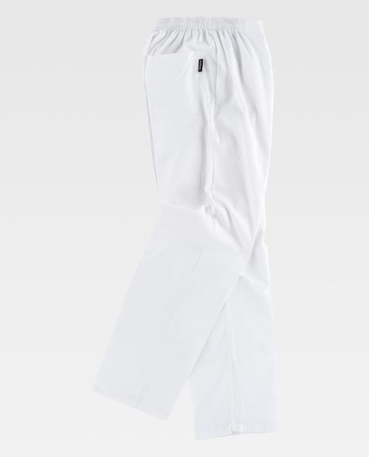 Damenhose mit elastischer Taille, Reißverschluss, ohne Taschen, 100% Cotton White