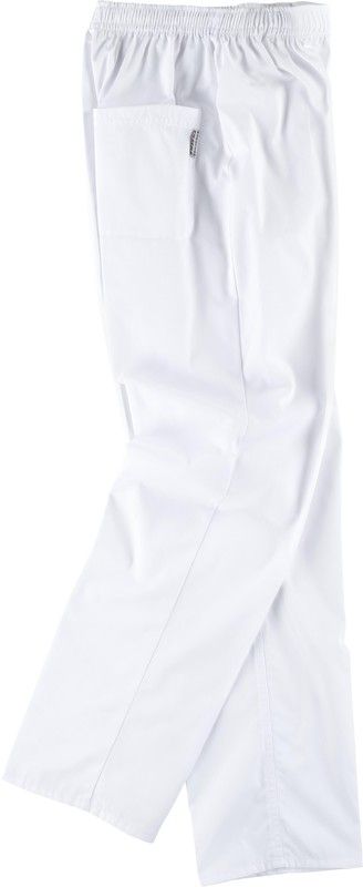 Pantaloni sanitari con elastico in vita, chiusura con zip, senza tasche Bianco