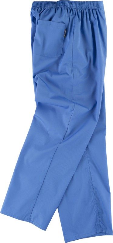 Pantaloni sanitari con elastico in vita, chiusura con zip, senza tasche Celeste