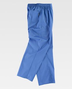 Damenhose mit elastischer Taille, Reißverschluss, ohne Taschen Celeste