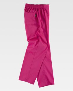 Damenhose mit elastischer Taille, Reißverschluss, ohne Taschen Fuchsia Pink