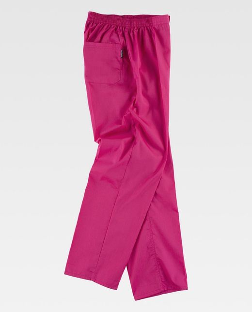 Damenhose mit elastischer Taille, Reißverschluss, ohne Taschen Fuchsia Pink