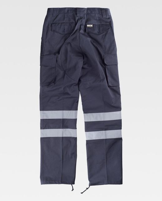 Hose ohne Gummizug mit Verstärkung, Mehrfachtaschen und 2 reflektierenden Bändern Marino