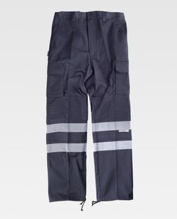 Hose ohne Gummizug mit Verstärkung, Mehrfachtaschen und 2 reflektierenden Bändern Marino