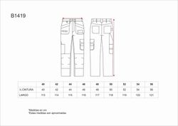 Hose ohne Gummizug, kontrastierende Knieschützer und Taschen, Werkzeugtaschen Navy Grey