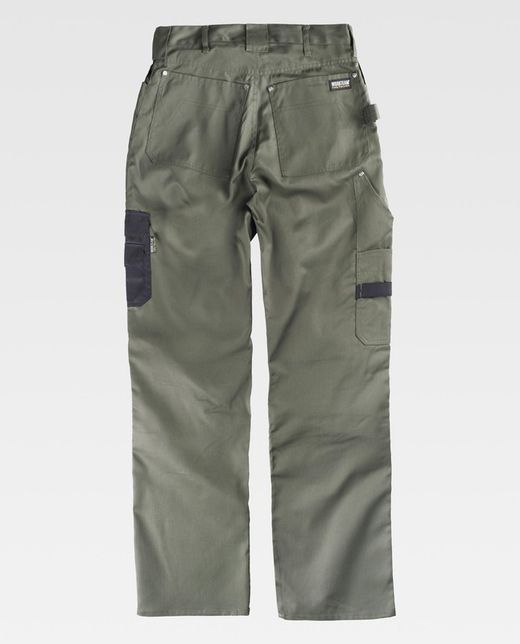 Pantalón sin elástico Verde kaki Negro