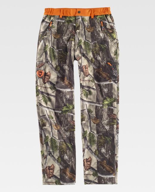 Softshell Hose Kombinierte Tarnung Forest Green Orange AV