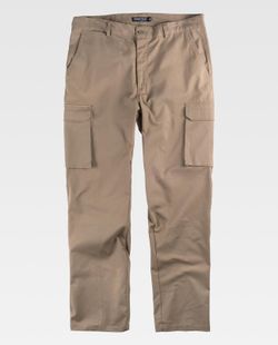 Chinohose, Mehrfachtaschen, elastischer Stoff Beige