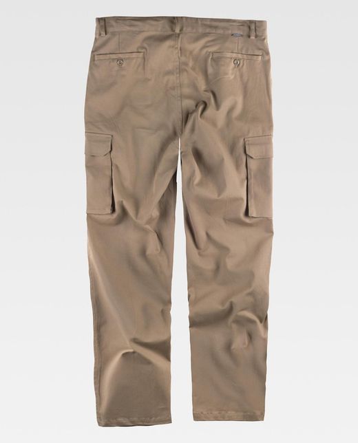 Chinohose, Mehrfachtaschen, elastischer Stoff Beige