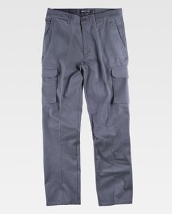 Chinohose, Mehrfachtasche, Stretchstoff Grau