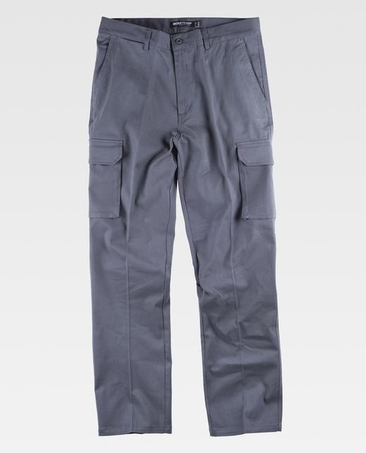 Chinohose, Mehrfachtasche, Stretchstoff Grau