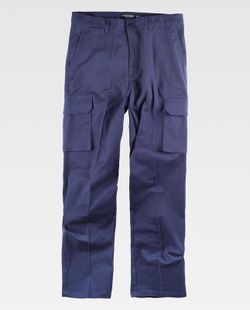 Pantalón tipo chino multibolsillos tejido elástico Marino