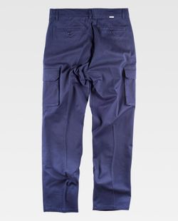 Pantalón tipo chino multibolsillos tejido elástico Marino