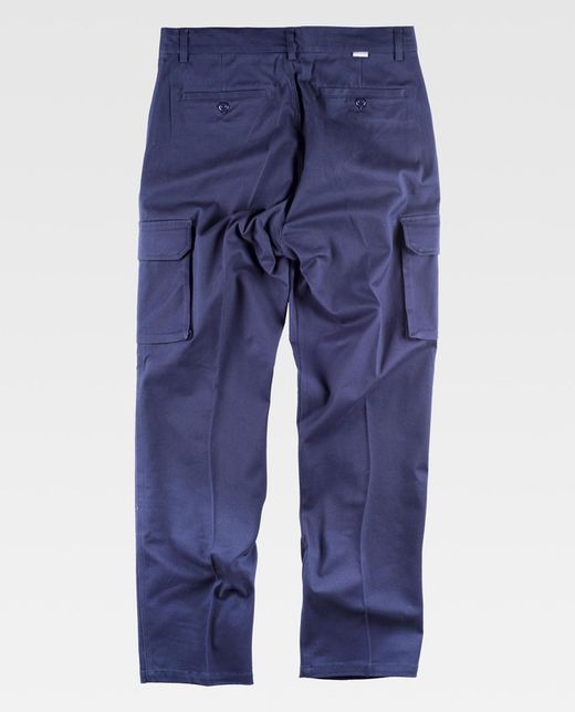 Pantalón tipo chino multibolsillos tejido elástico Marino