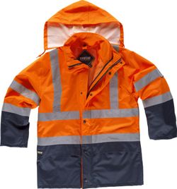Parka 4 en 1 alta visibilidad con softshell Marino Naranja