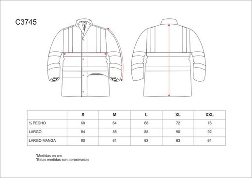 Parka 4 en 1 alta visibilidad con softshell Marino Naranja