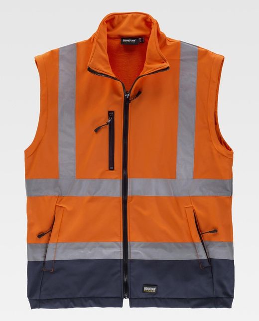 Parka 4 en 1 alta visibilidad con softshell Marino Naranja