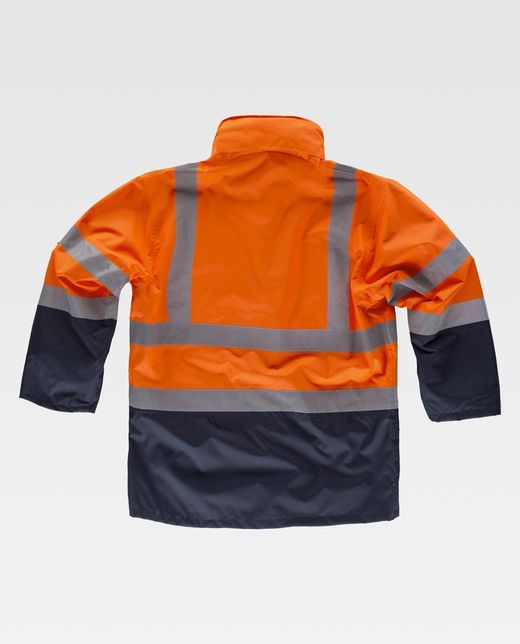Parka 4 en 1 alta visibilidad con softshell Marino Naranja