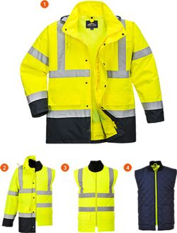 Warnschutz 4-in-1 Kontrast Verkehrsjacke