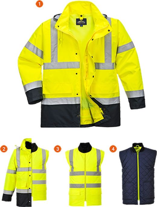 Warnschutz 4-in-1 Kontrast Verkehrsjacke