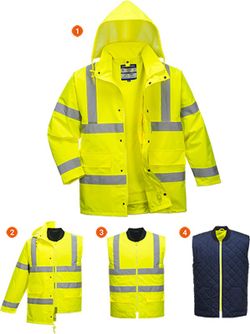 Warnschutz-Verkehrs-Jacke 4-in-1