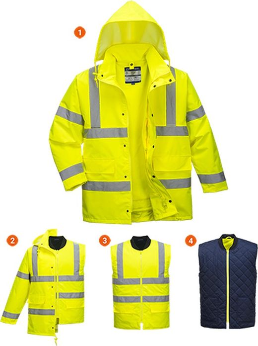 Warnschutz-Verkehrs-Jacke 4-in-1