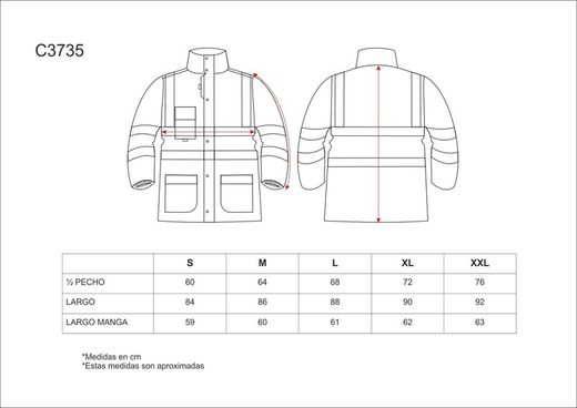 Hohe Sichtbarkeit 5 in 1 Parka: abnehmbare und wasserdichte Weste EN471 Navy Orange AV