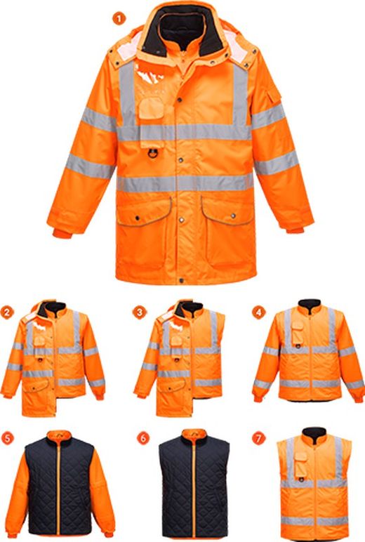 Hi-Vis Breathable 7-in-1 Traffic Jacket