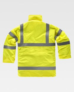 Parka acolchada alta visibilidad con cintas reflectante Amarillo