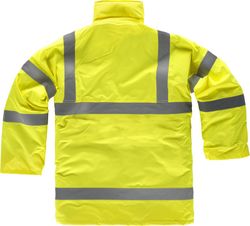 Parka acolchada alta visibilidad con cintas reflectante Amarillo