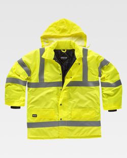 Parka acolchada alta visibilidad con cintas reflectante Amarillo