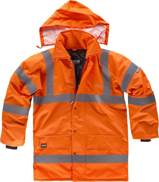 Gut sichtbarer gepolsterter Parka mit reflektierenden Bändern EN471 Orange AV