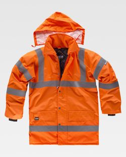 Parka acolchada alta visibilidad  Naranja