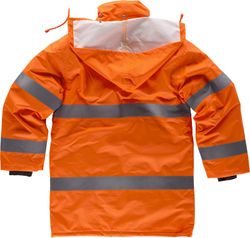 Gesteppter Parka mit Reißverschluss und reflektierenden Bändern EN471 Orange AV