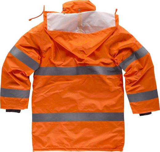 Gesteppter Parka mit Reißverschluss und reflektierenden Bändern EN471 Orange AV