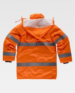 Gesteppter Parka mit Reißverschluss und reflektierenden Bändern EN471 Orange AV