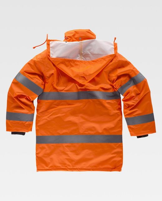 Gesteppter Parka mit Reißverschluss und reflektierenden Bändern EN471 Orange AV