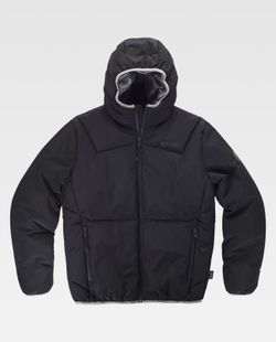 Parka acolchada GÏLLDUM de capucha con finas costuras decorativas.  Negro