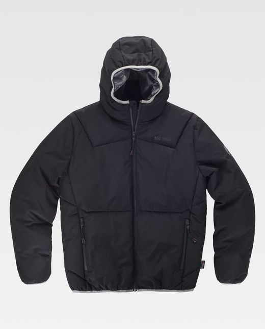 Parka acolchada GÏLLDUM de capucha con finas costuras decorativas.  Negro