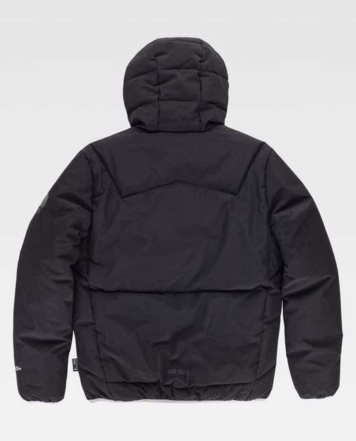 Parka acolchada GÏLLDUM de capucha con finas costuras decorativas.  Negro