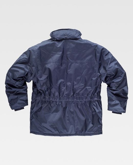 Einfacher gepolsterter und wasserdichter Parka, Kapuze Navy
