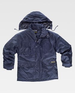 Einfacher gepolsterter und wasserdichter Parka, Kapuze Navy