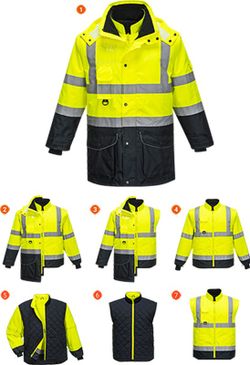 Warnschutz 7-in-1 Kontrast Verkehrsjacke